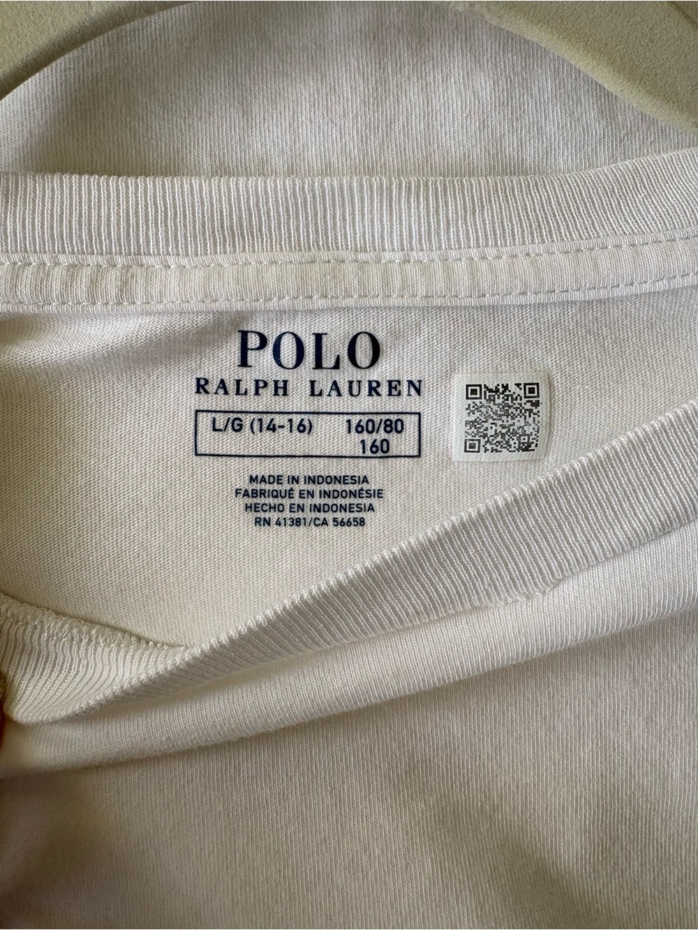 POLO RALPH LAUREN Boys sz L 14-16 White Short Sleeve Tshirt Navy Blue Big Pony - Picture 5 of 12